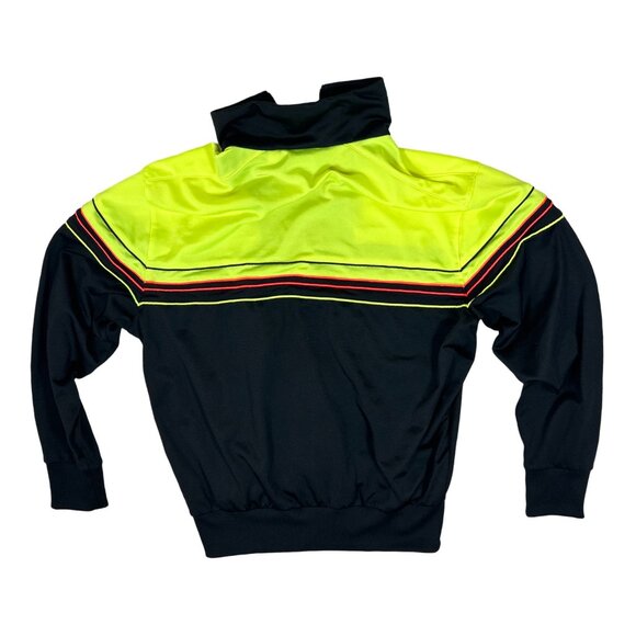 Adidas Ventex Track Jacket | Neon Yellow Black Red Stripes | Retro 90s - Picture 3 of 13